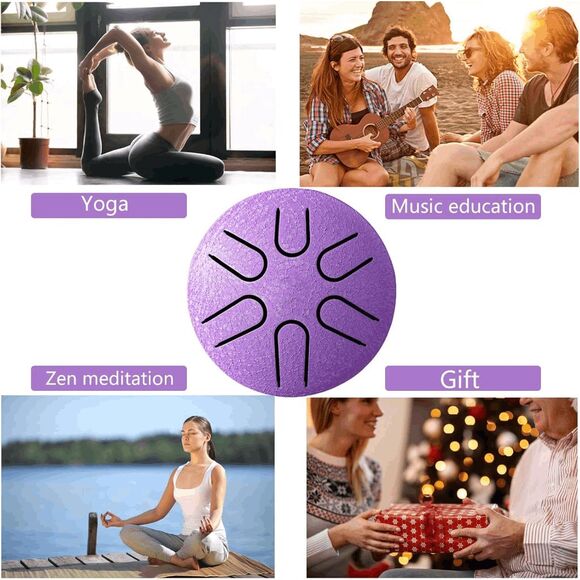 Mini Steel Tongue Rain Drum for Meditation Yoga Musical Education 3 Inch 6 Notes - Picture 3 of 9